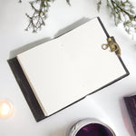 Black Key leather Journal Open