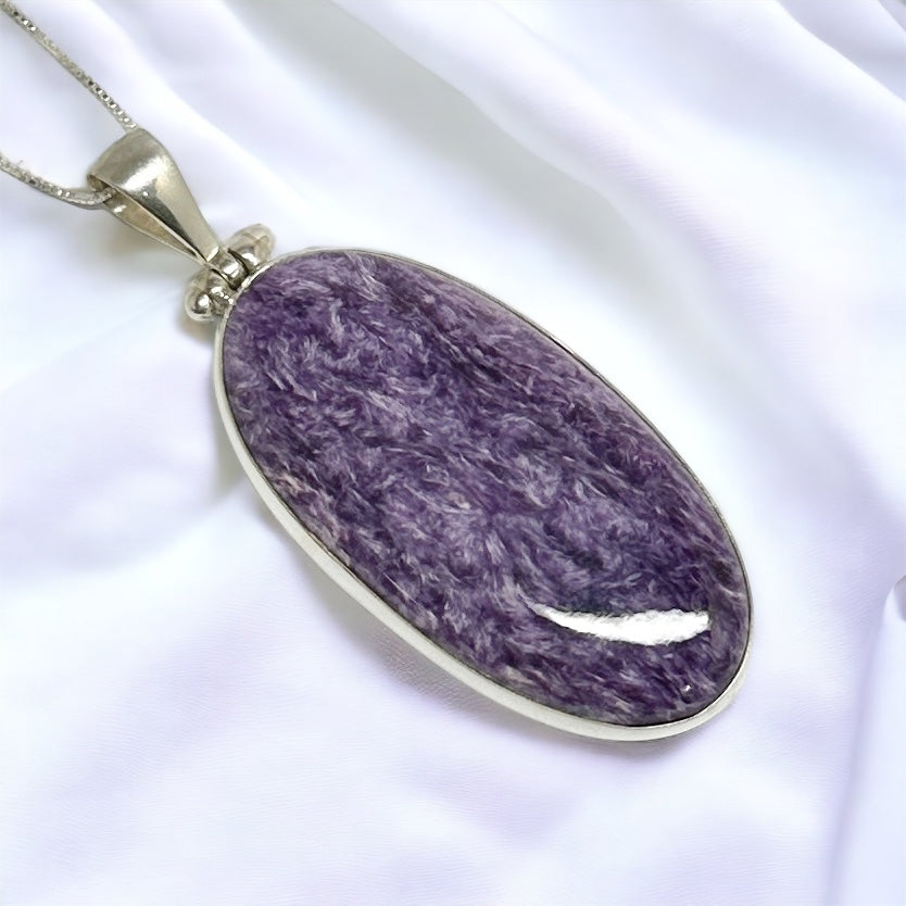 Charoite Sterling Silver Pendant