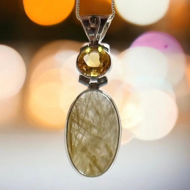Citrine Rutile Pendant